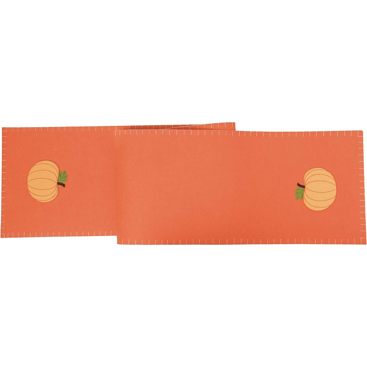 C&F Home Felt Harvest Pumpkin Fall Cotton Machine Washable Table Runner, Orange