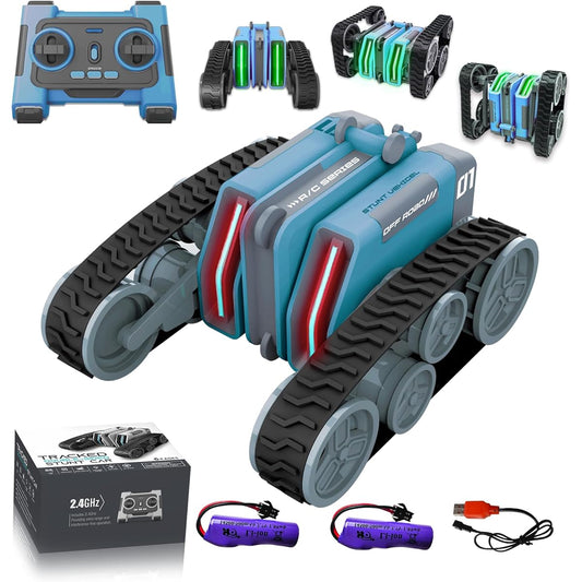 KIEAHCEY 2.4GHz Double Sided 360° Rotation Flip Rolling RC Stunt Car Racing Toy Off-Road Crawler Rechargeable Remote Control Toy Car for Ages 6+ Kids Boys Girls Birthday Christmas Gift