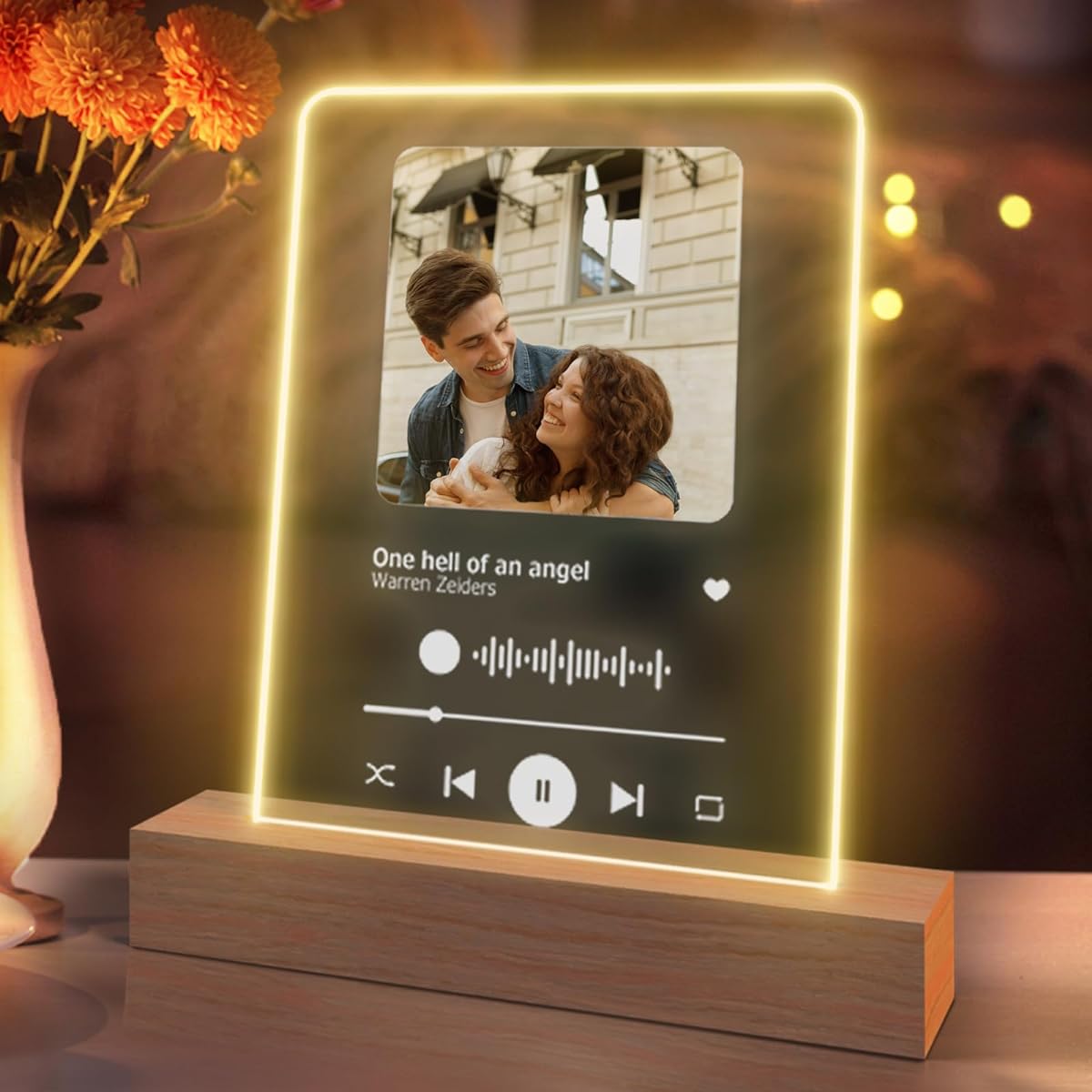 TESFANS Custom Spotify Plaque with Photo, Personalized Acrylic Song Plaque, Customized Clear Music Plaque with Song Code, Acrylic Album Cover, Gift for Music Lovers, Anniversary - 4" x 6"