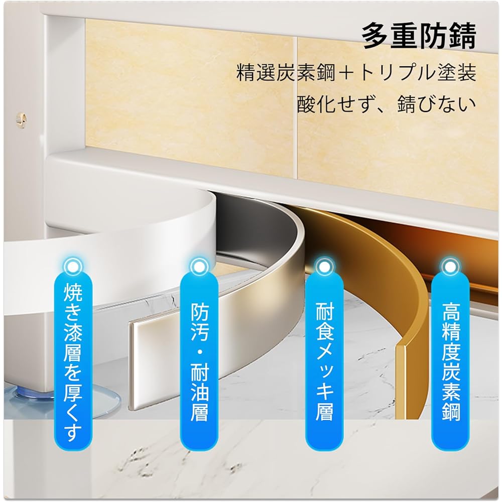 Kaderron Range Rack Kitchen Storage [2023 Autumn Newest Kitchen Rack] Space Saving, Telescopic Bottom, Adjustable Height, Drawer Included, Easy Assembly, Japanese Instruction Manual Included (Width 40 x Depth 30 x Height 58 cm, White)