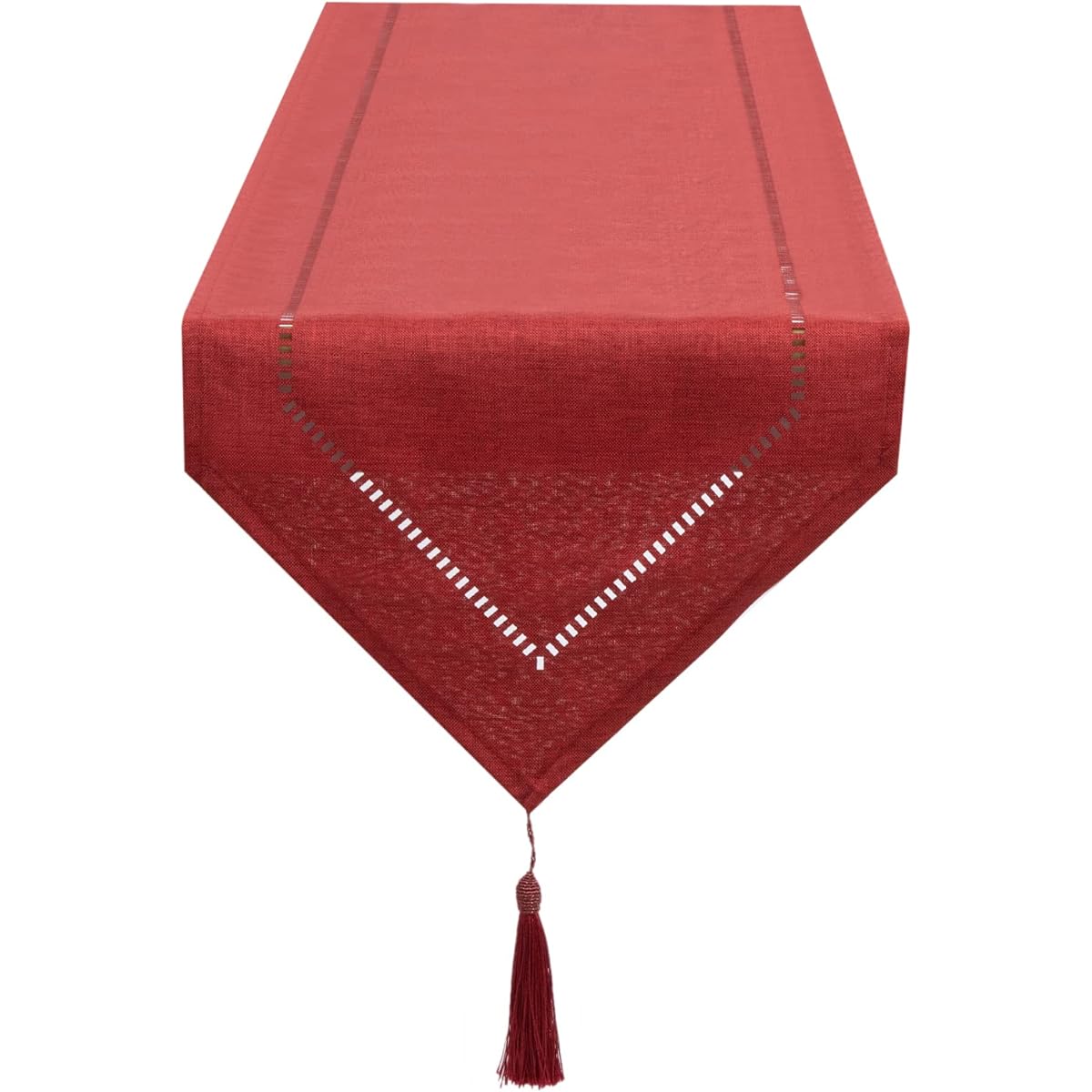 LLCUTESHOP Table Runner Linen Red 12 x 72 Inch Table Runner Linen Look Solid Modern Easy Care for Dining Table Coffee Table Restaurant Decorative