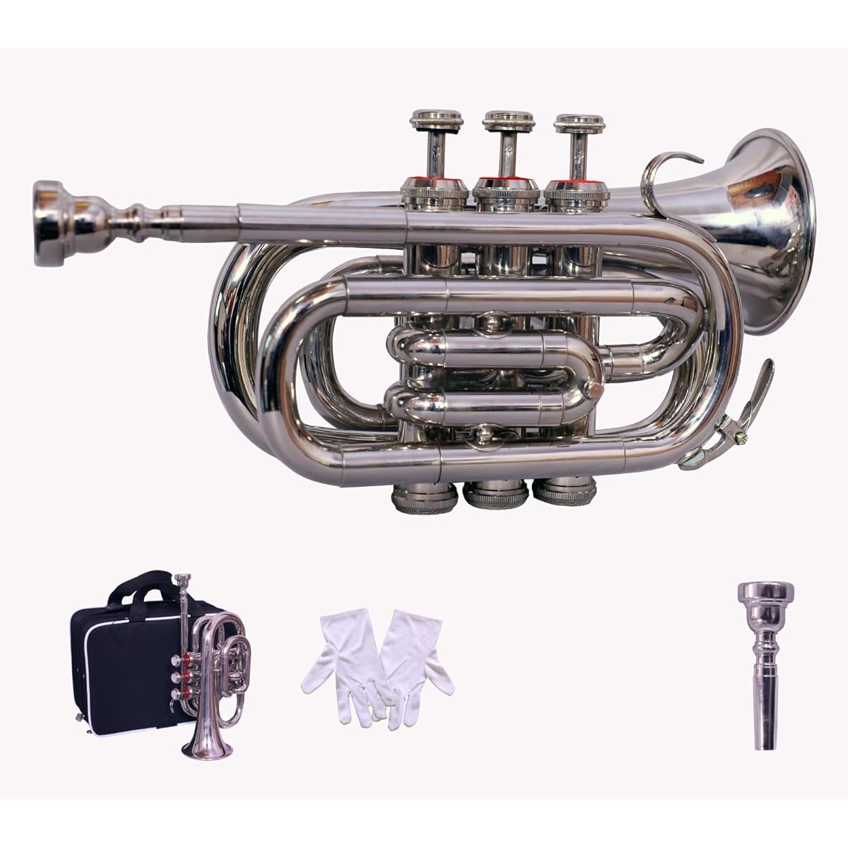 Sai Musical India Potr 05 Pocket Trumpet Bb Nickel