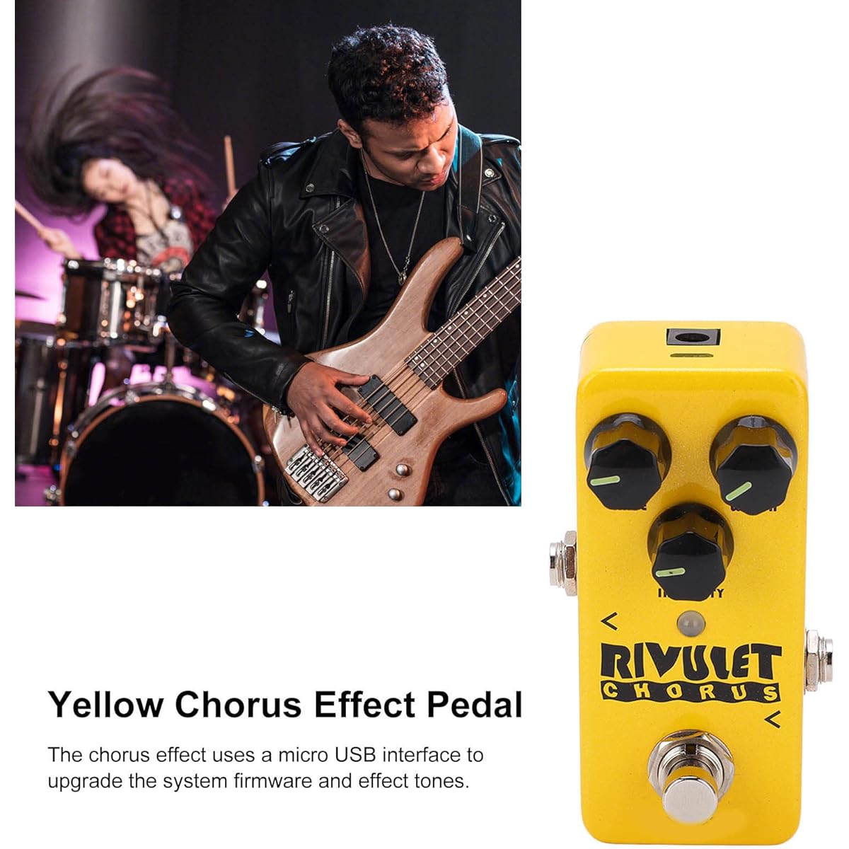 Analog Ensemble Pedal, Chorus Effect Pedal for Guitar 96KHz Yellow