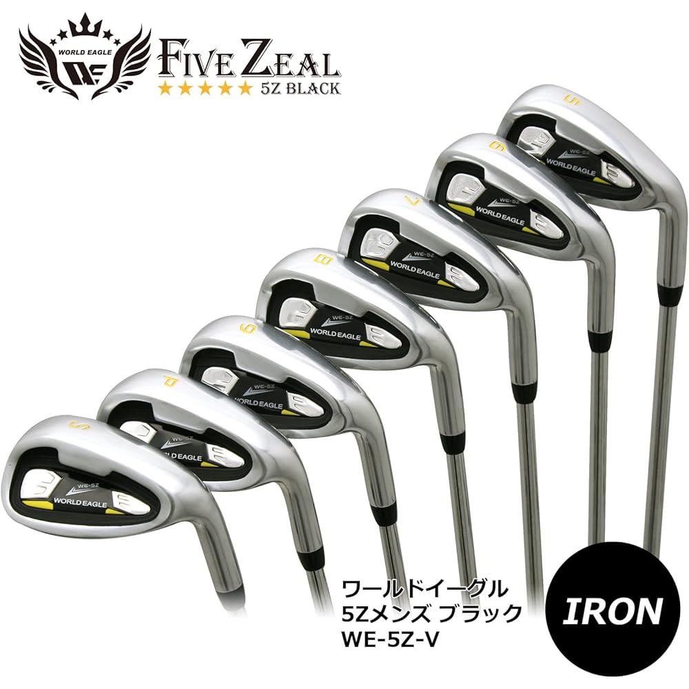 WORLD EAGLE 5Z Men's Iron Set Black Right Flex S WE-5Z-iS-BK-S S