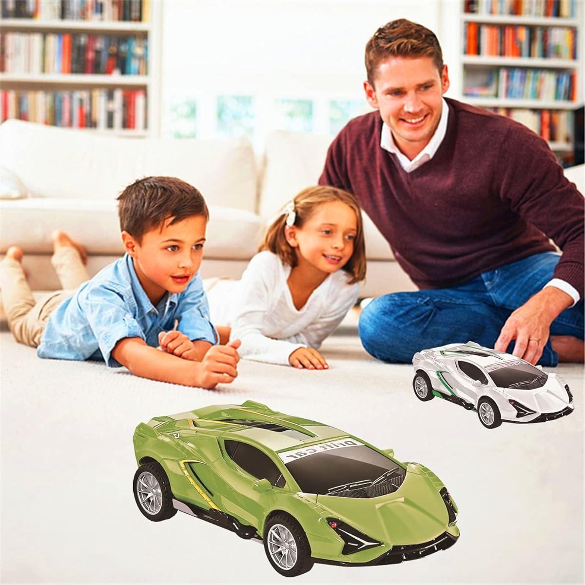 Johehe 2 Pack Race Car Pull Back Push Go Inertial Drift Car Model for Toddlers - Toys for Kids Ages 3+ 4-8 - Perfect Car Toy Set