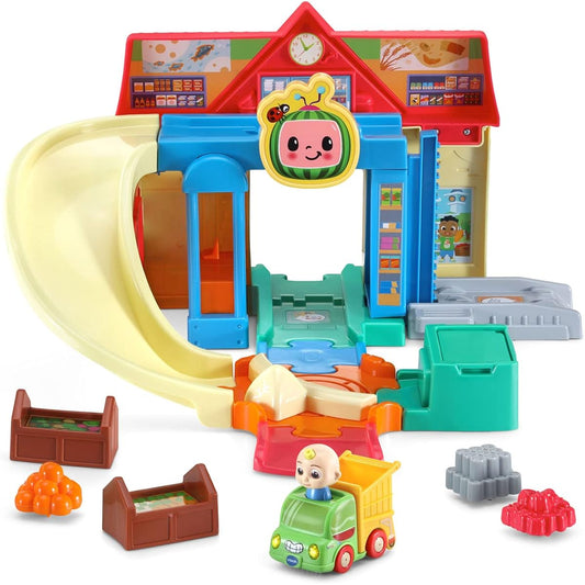 VTech CoCoMelon Go!Go! Smart Wheel Cart Racer Grocery Store Track Set