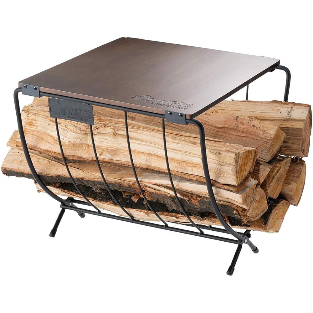 LOGOS Wide Firewood Rack Wood Table 81064183 Camping Folding Outdoor Table