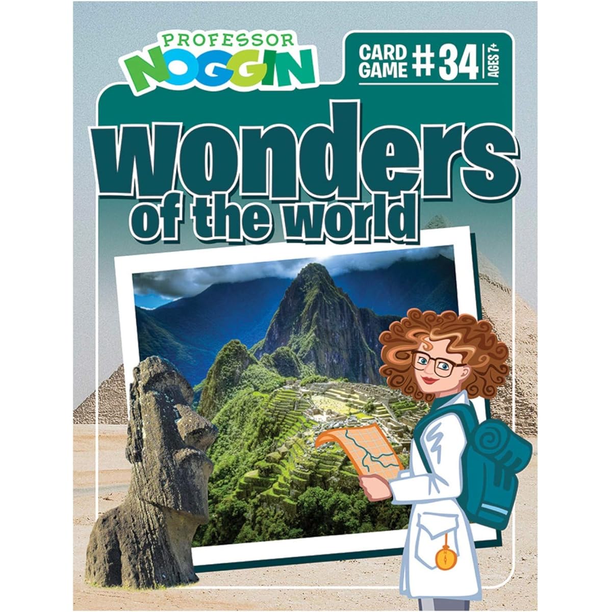 Professor Noggin's Wonders of The World Trivia Card Game - Educational Trivia Based Card Game for Kids - Trivia True False Multiple Choice - Ages 7+ - Includes 30 Trivia Cards