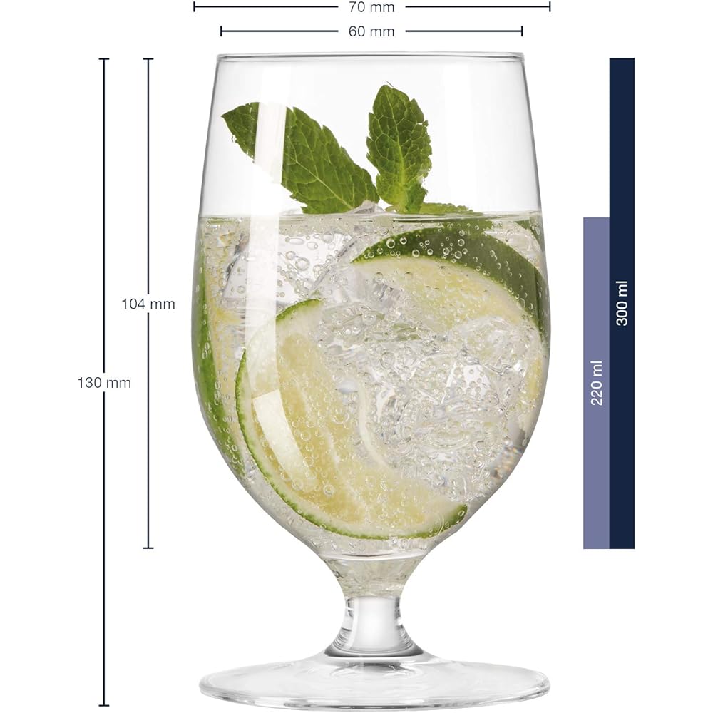 LEONARDO Tumbler Clear Size:∅7×H13cm Water Glass 300ml Ciao+ 061453 6 pieces