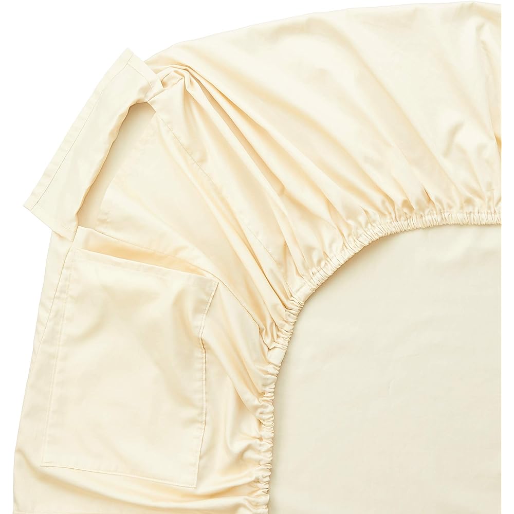 nishikawa [Nishikawa] Dr. Sera 3S Bed Fitted Sheet, Beige, Semi-Double, 100% Cotton, Made in Japan, Preshrunk, Includes Controller Pocket, IDT9005120BE