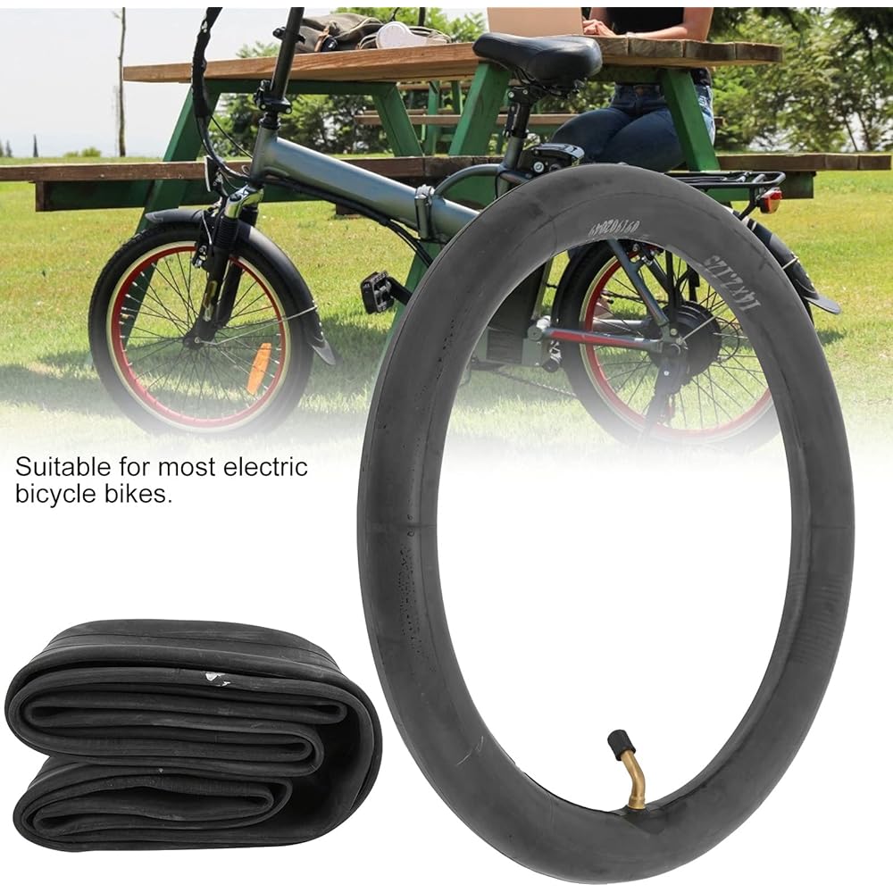 ASHA Bicycle Inner Tube, 14x2.125 Bike Inner Tube Bent Angle Valve Butyl Rubber Inner Tube Tire for MTB Mountain Bike - Black