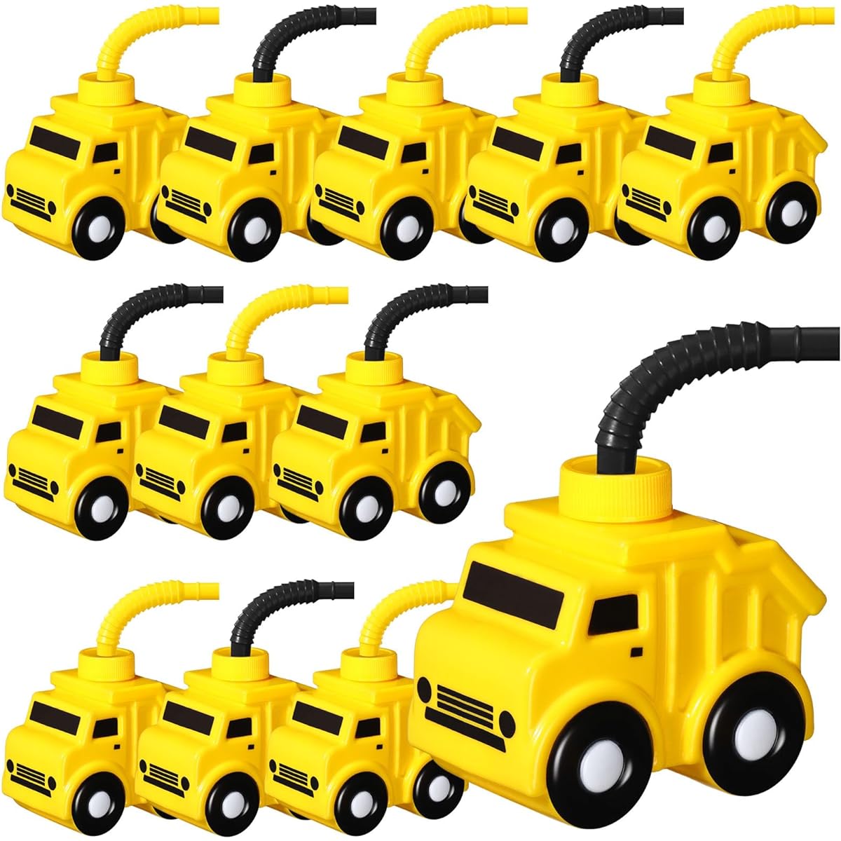 Tanlade 12 Piece Construction Truck Cups Set, Construction Truck Cups with Straws, Construction Theme Party Favor Cups, Construction Party Supplies for Kids, Construction Birthday Party Decorations