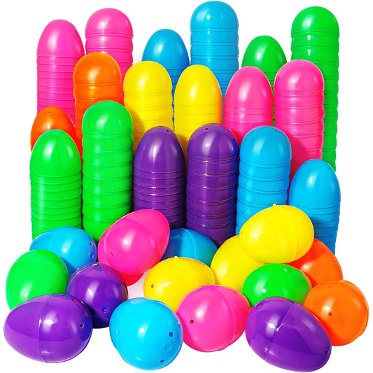 600pcs Plastic Easter Eggs 2.36 Inch Bright Colors Easter Eggs for Easter Hunt, Easter Theme Party Decorations, Basket Stuffers