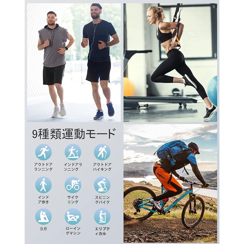 GanRiver Smart Watch Pedometer Wristwatch Type Compatible with iPhone and Android Smart Watch Women HD Screen Long-lasting Battery Multiple Exercise Modes Pedometer Stopwatch Timer Line Call Notification Japanese App Instructions