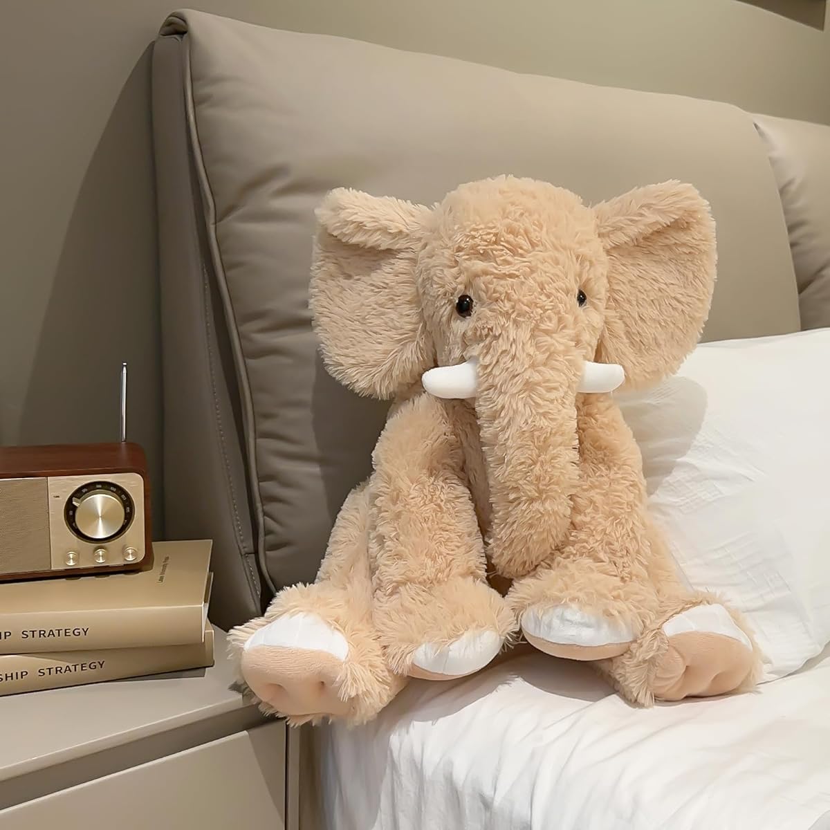 UBABER 20" Large Elephant Plush Toy, Clever Elephant Stuffed Animal Pillow for Kids, Best Elephant Gifts for Women, Soft Elephant Room Decor(Yellow)
