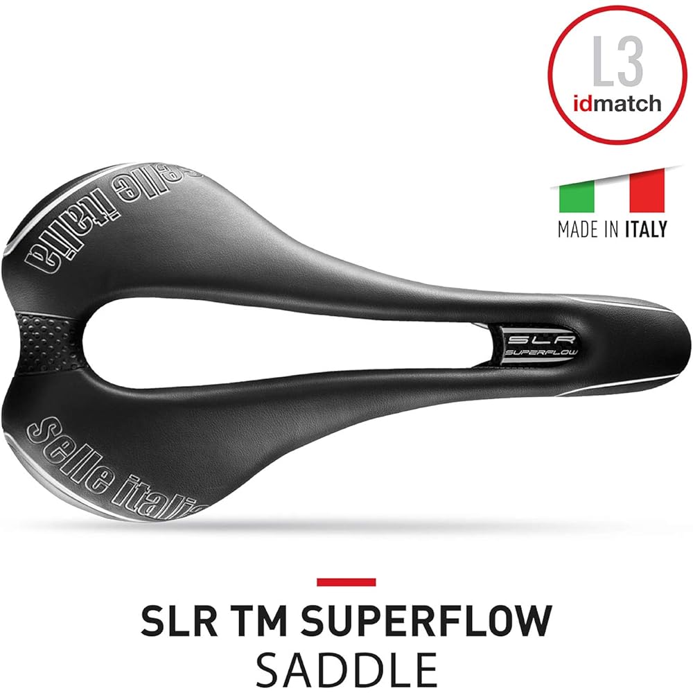 Selle Italia SLR TM Mn BLK L Super Flow Saddle ・Weight: 223g ・Width: 145mm ・Length: 275mm ・Rail Material: Hollow Manganese (7mm)
