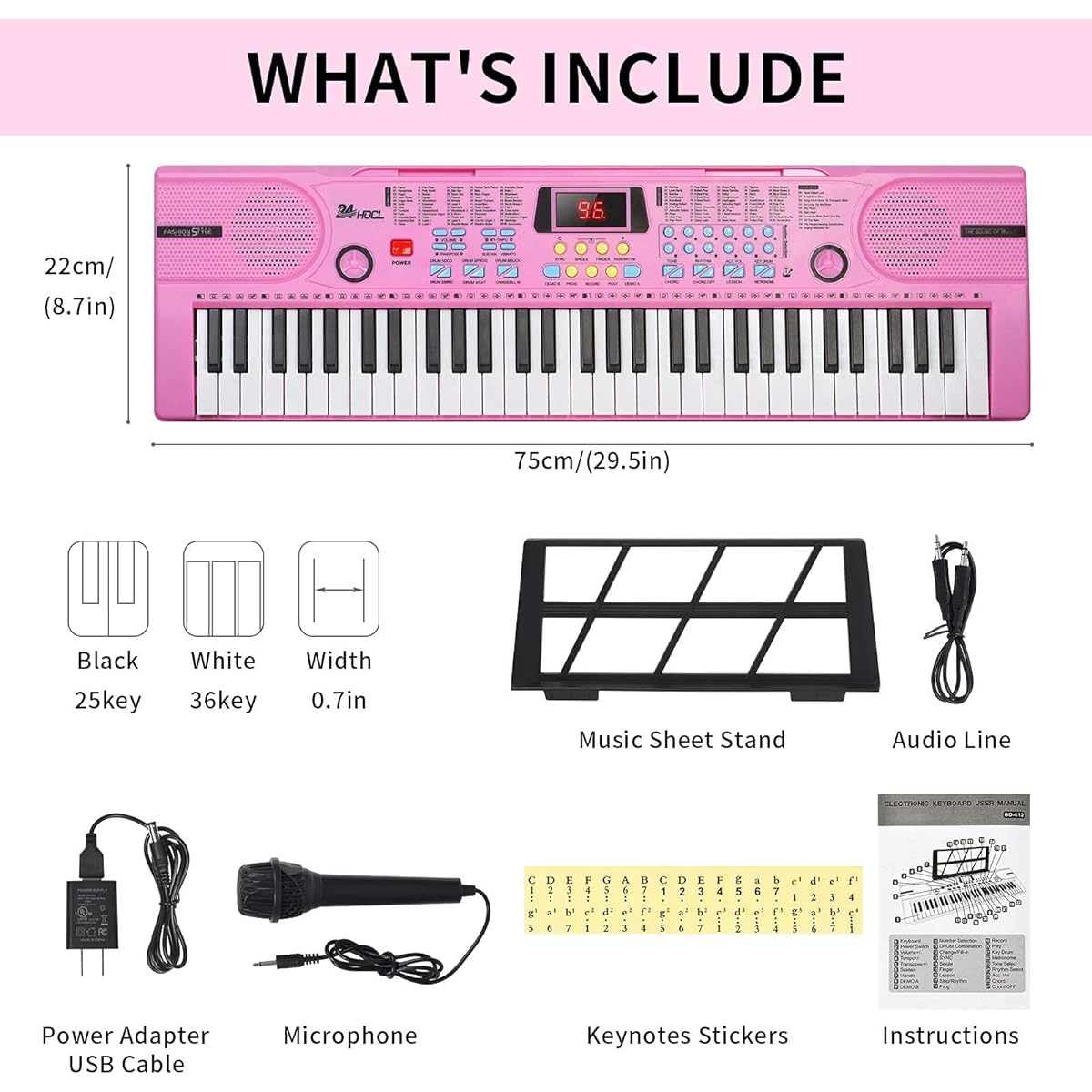 24HOCL keyboard piano
