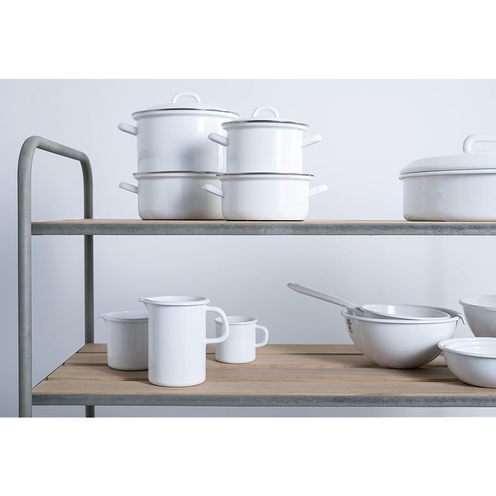 RIESS Mug White 1kg Pot m.Chromrand 16cm 2L 0271-033