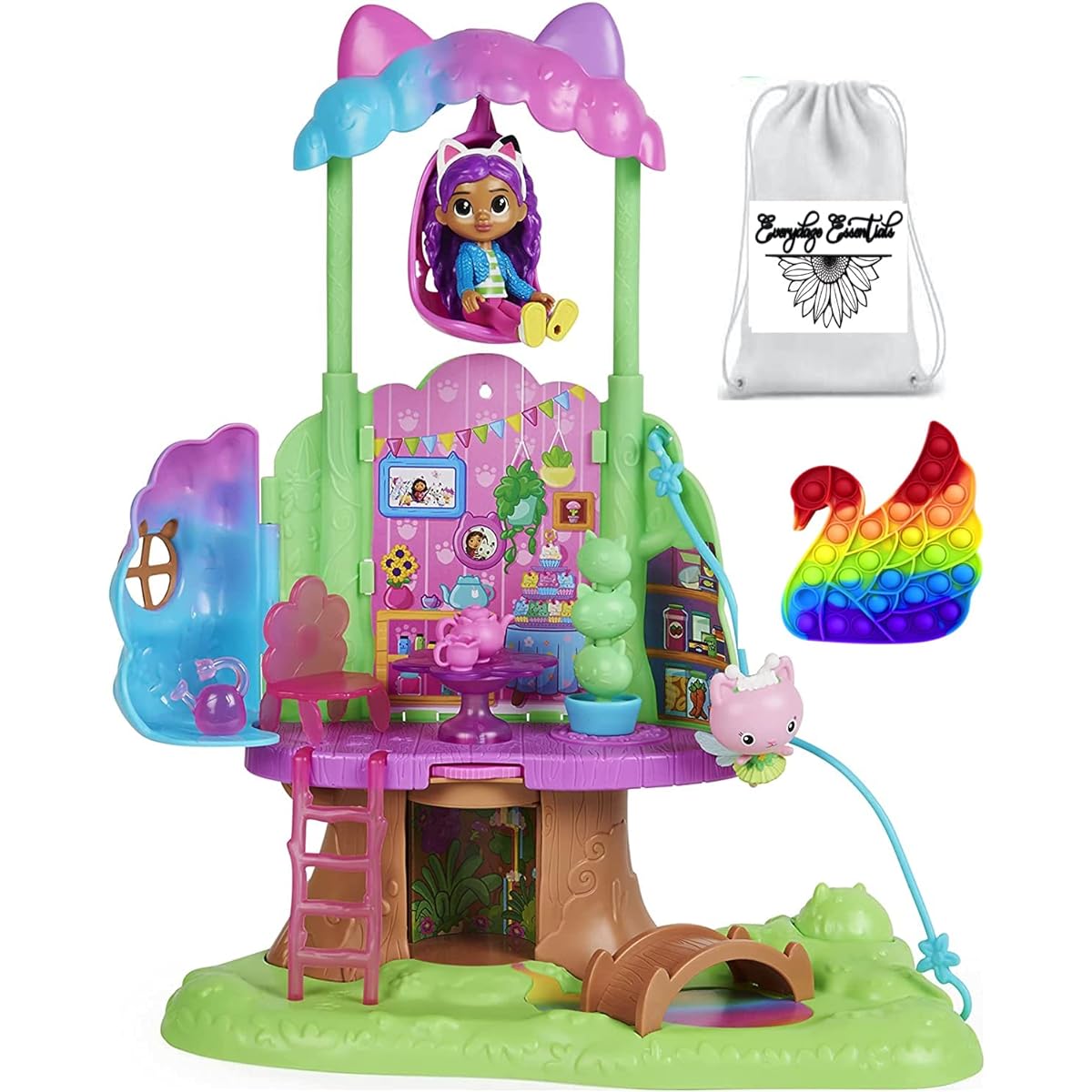 Everydaze Essentials Gabby House Garden Treehouse Playset with Lights Rainbow Popits EE Lucy Lucy Everydaze Essentials Tote Bag