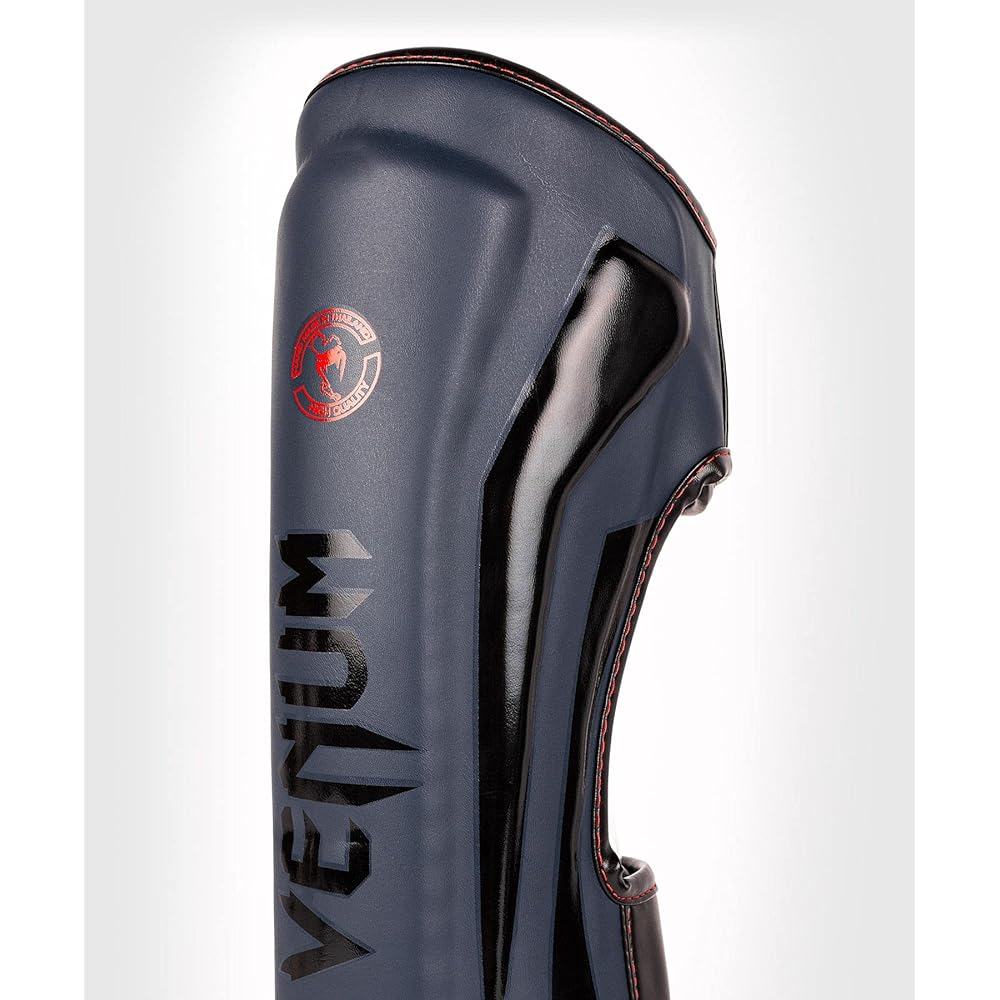 VENUM Leg Guard ELITE SHIN GUARDS (Navy Blue x Black x Red) // Legs Kickboxing Martial Arts Protector Protector