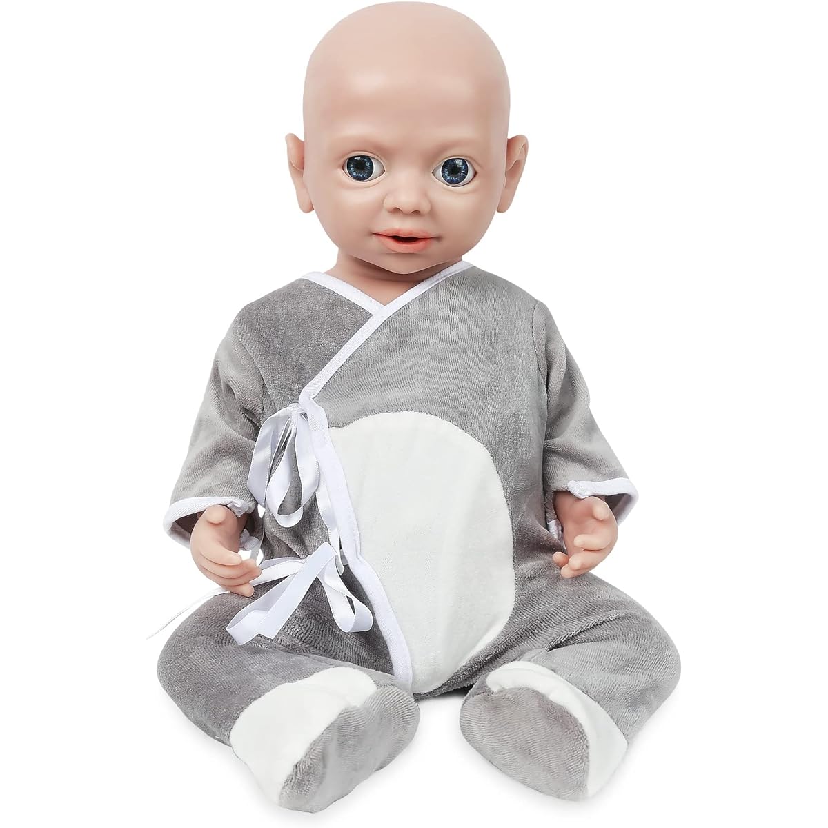 Vollence 19 Inch Eyes Open Full Silicone Baby Doll Not Vinyl Doll Can Take Pacifier Silicone Doll Full Silicone Baby - Boy