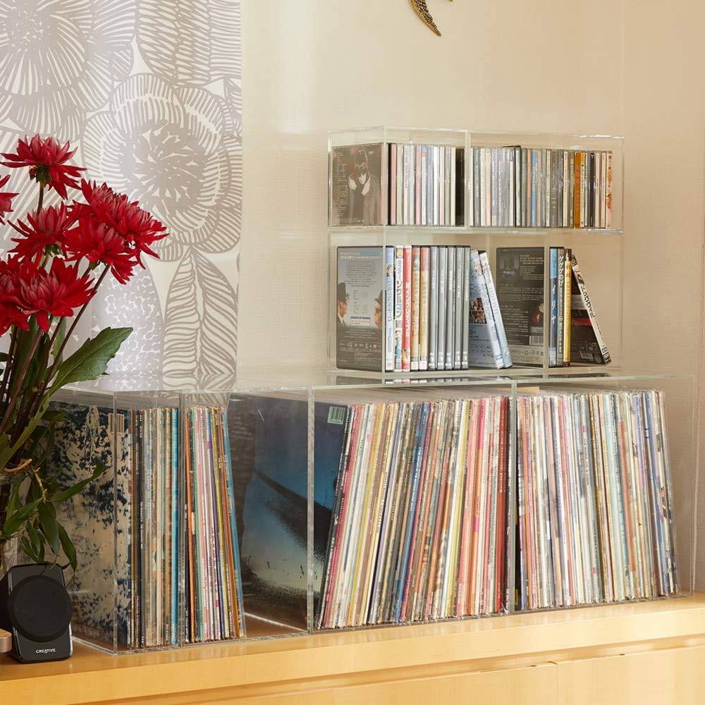 [F+Tres] CD Case Rack Storage Box LL Size Transparent Acrylic Thickness 5mm Width 500 Depth 157 Height 154 Own Brand Holds 47 CDs Made in Japan