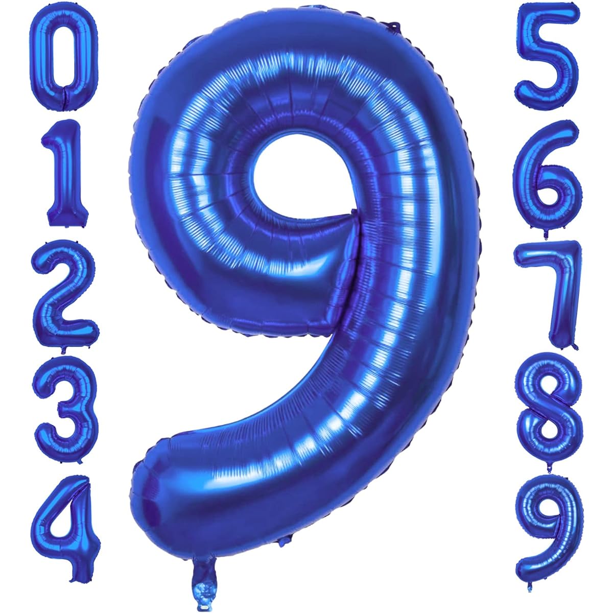 Large Dark Blue Number 9 Balloons - 40 Inches | Mylar Blue 9 Balloons Number 9 Birthday Decorations for Boys | Number 9 Balloons | Ninth Balloon | Large 9 Balloons Green for Jungle Party Decorations