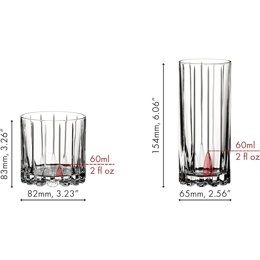 Riedel [Genuine] Glass Set of 8 Drink Specific Glassware Rock & Highball Set (8 pieces) 5417/57