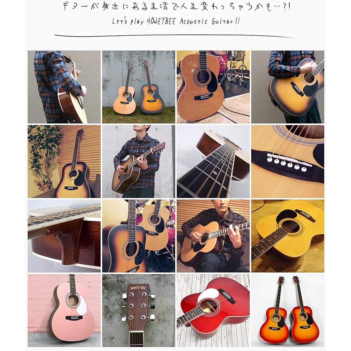 HONEY BEE Acoustic Guitar Folk Guitar Type F-15M/BK Matte Finish Model