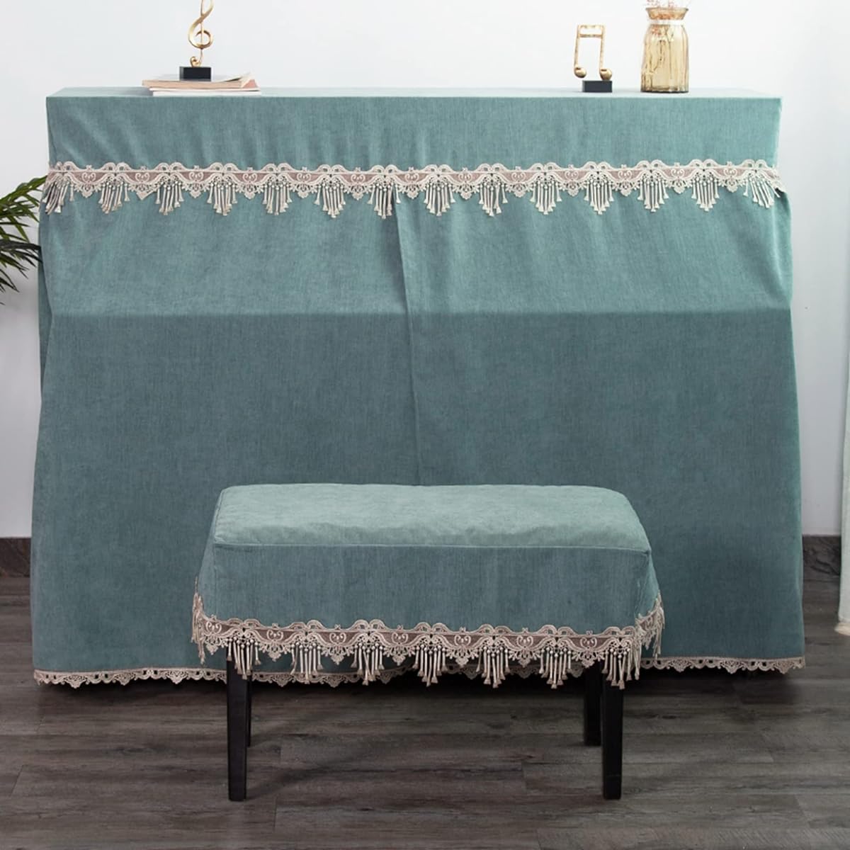 r, Upright Piano Cover, Upright, Full Cover, Cloth, Soft, Light Blocking, Dustproof, Lightweight, Stain Proof, Thick, Dustproof Cover, Piano Protective Cover, European Style, Stylish, Embroidered, Piano Hanging, Piano Cover, Suitable for Widths 148-153cm