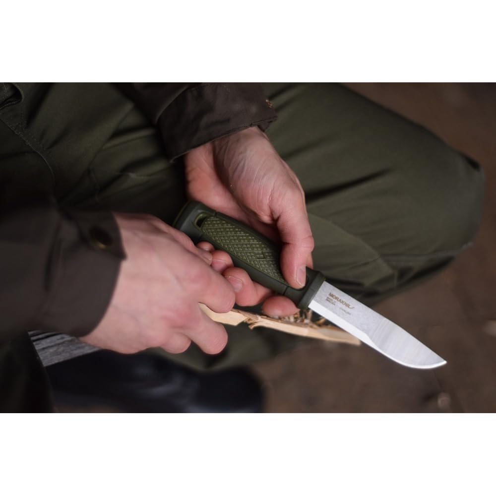 Morakniv Kansbor Standard Stainless Steel Hunting Meat Cutting Camping Knife MG (Military Green)