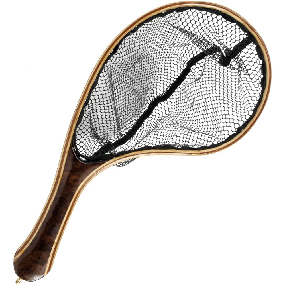 Masakitaku Wooden Crank & Straight Handle Fly Fishing Net Mountain Stream Trout Landing Net 3.5kg Neodymium Magnet
