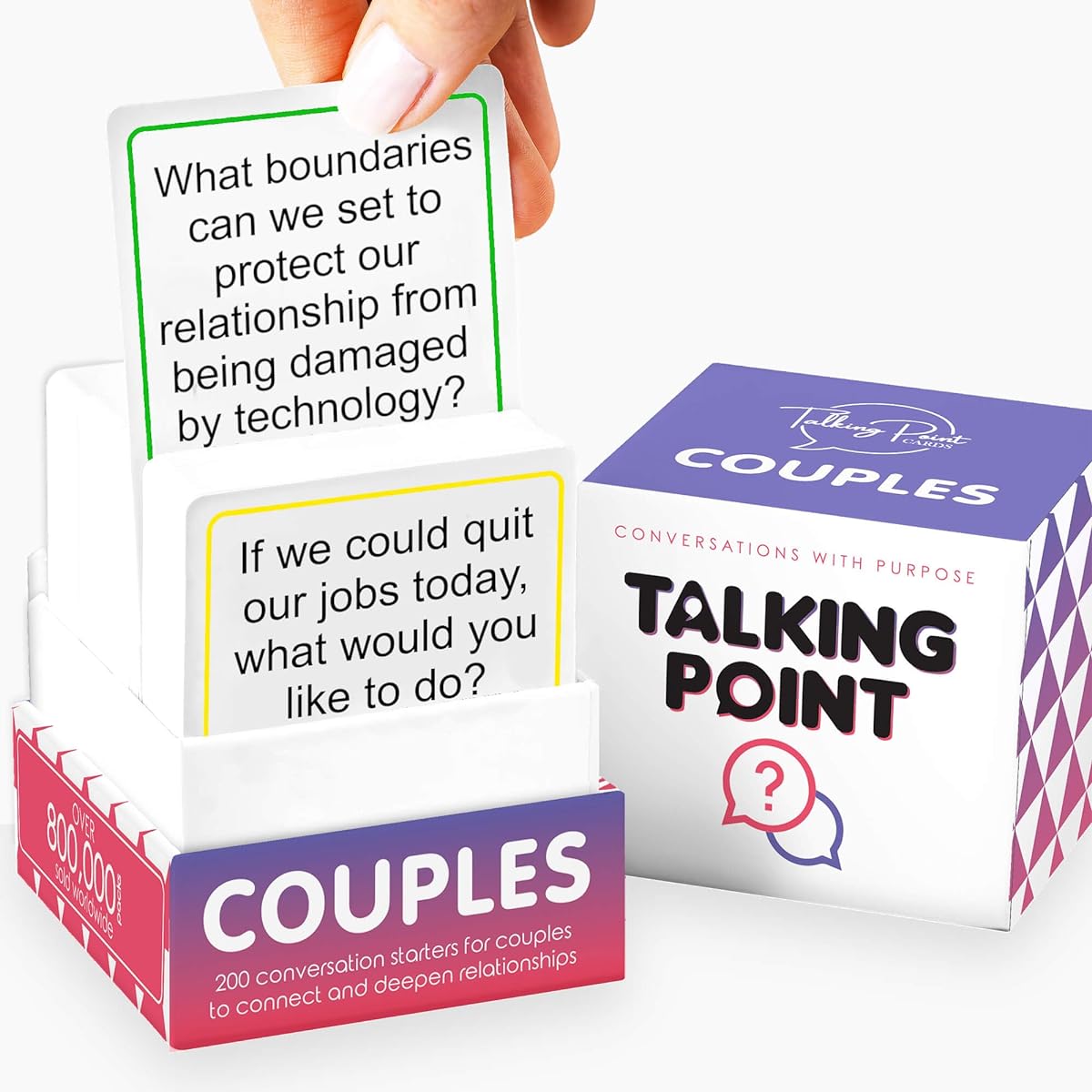 200 Couple Conversation Cards - Enjoy Better Relationships and Deeper Intimacy - Date Card Games for Adults - Fun Couple Games for Date Night Valentine's Card Games for Couples