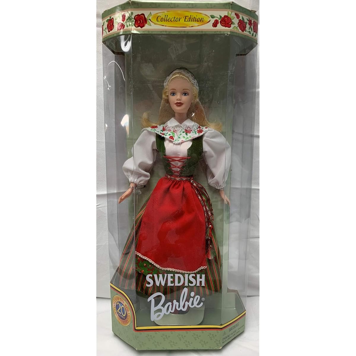 Barbie Year 1999 Collector Edition Dolls of the World 20th Anniversary 12 Inch Doll - Swedish Barbie in One Piece Dress