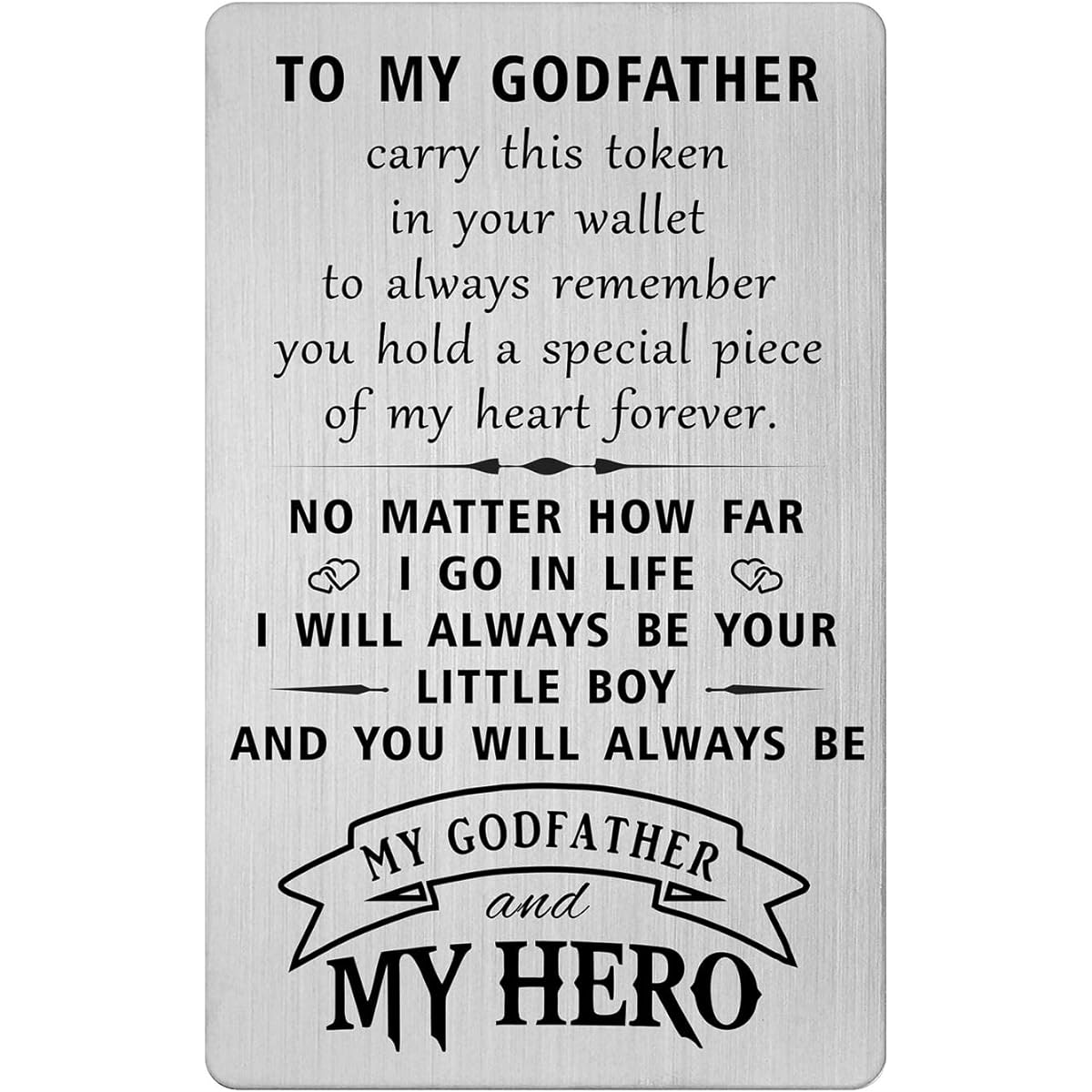 HYHYHYDHP Godfather Father's Day Gift Card From Godson to My Godfather Birthday Baptism Christmas Wallet Card Present