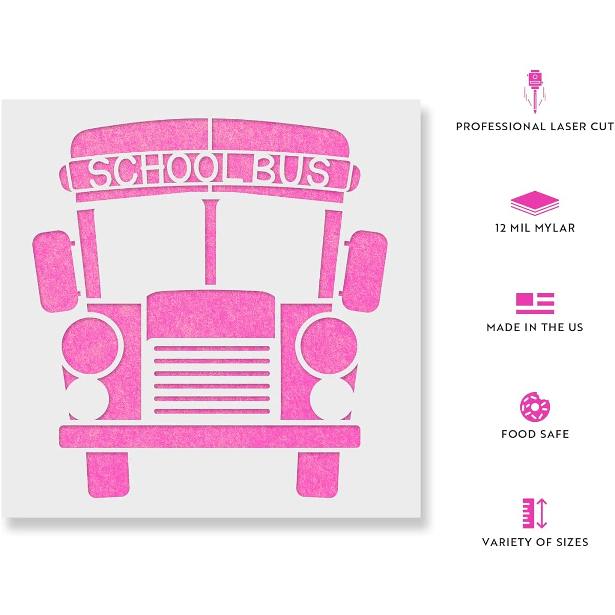 School Bus Stencils - Reusable Stencils for Painting - Create DIY School Bus Home Decorations