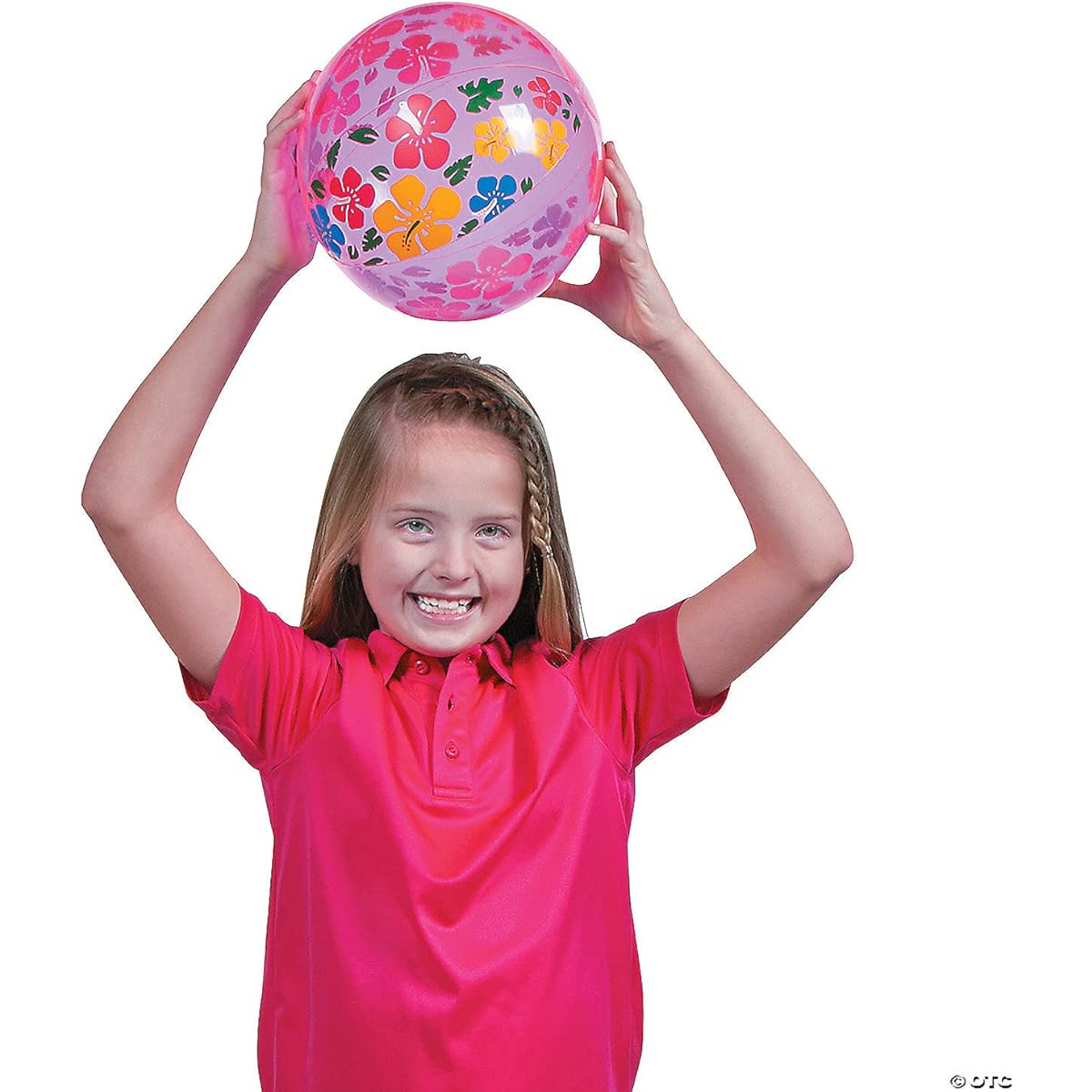 Inflatable Hibiscus Pattern Beach Ball – Games & Activities & Balls