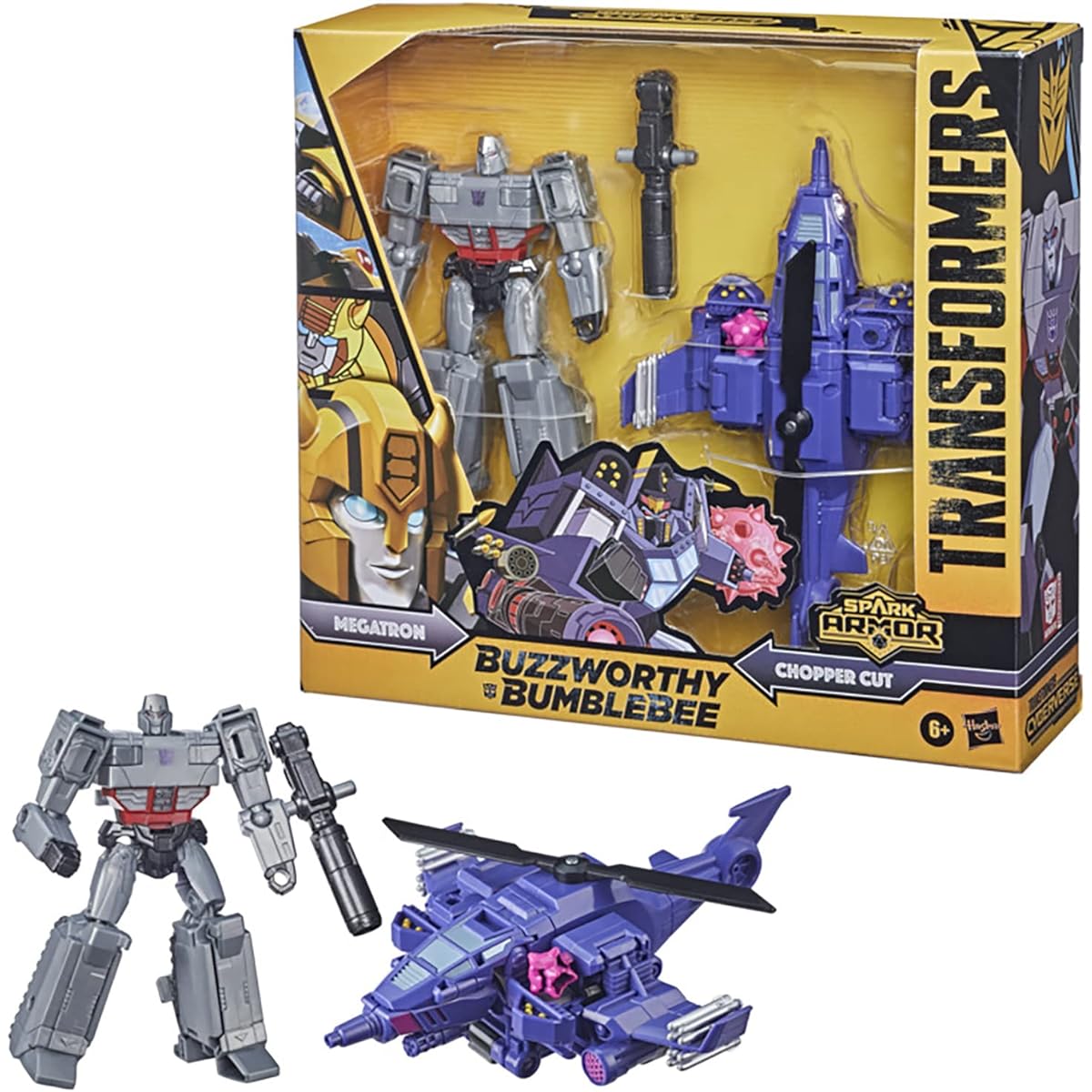 Transformers Buzzworthy Bumblebee Cyberverse Spark Armor Elite Class Megatron Action Figure