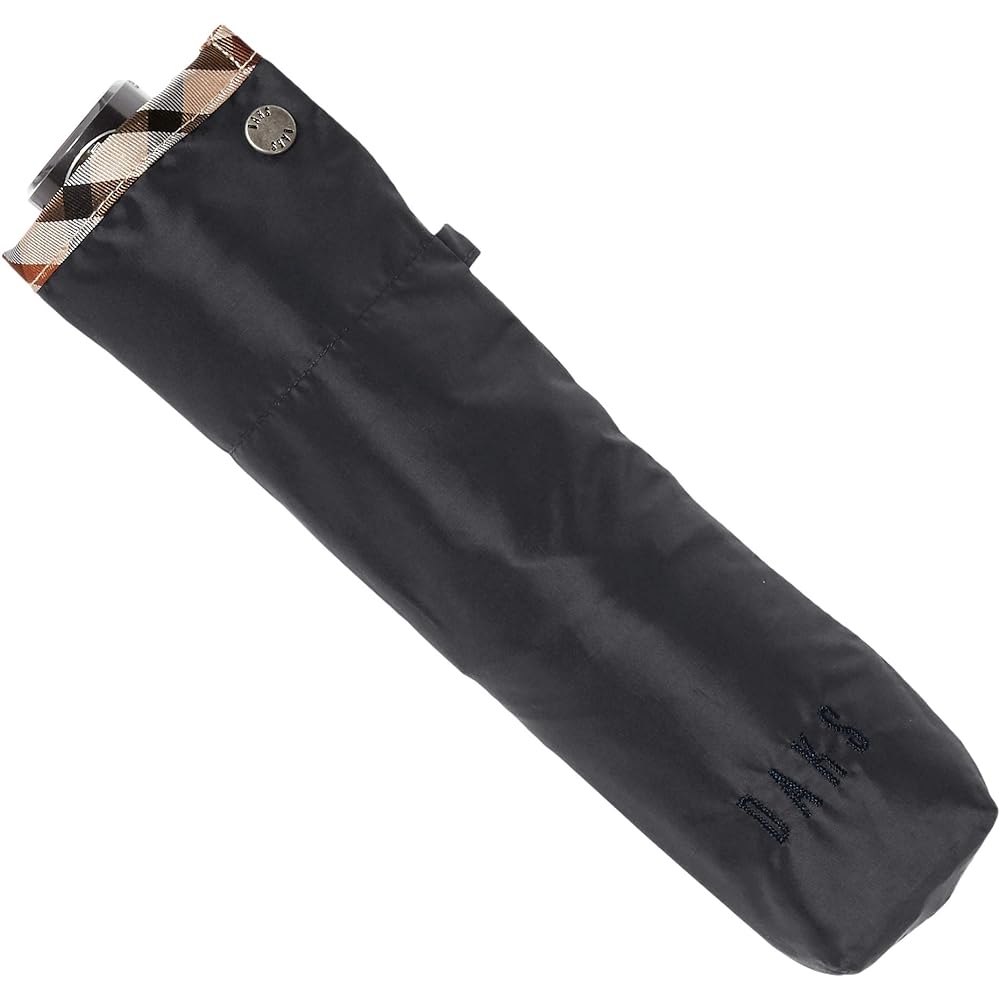 [Moonbat] DAKS Folding Umbrella, Umbrella, Plain, House Check, Logo Simple, Stylish, Men's, Gentleman's Umbrella [Made in Japan, Lightweight, Carbon Ribs] Black 21-125-10416-05 Black Rib Size: 60cm
