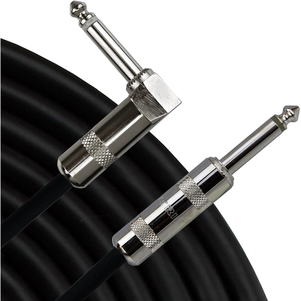 StageMASTER SEGL-15 15' Instrument 1/4" Straight Connector L-Shaped 1/4" Connector Low Noise Shielded Cable