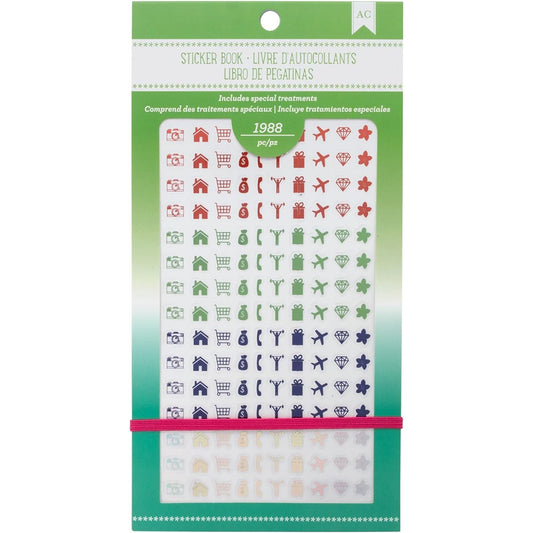 American Crafts Book Stickers and Bling - Rainbow - Holographic Foil - 30 Sheets 92971
