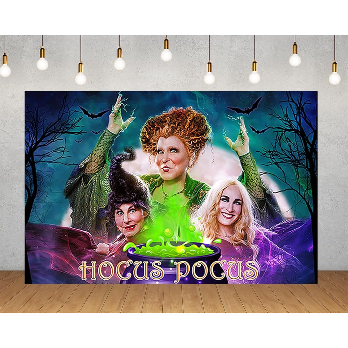 Hocus Pocus Theme Banner for Halloween Party Decorations, Witch Backdrop, Baby Shower Party Supplies 5x3ft