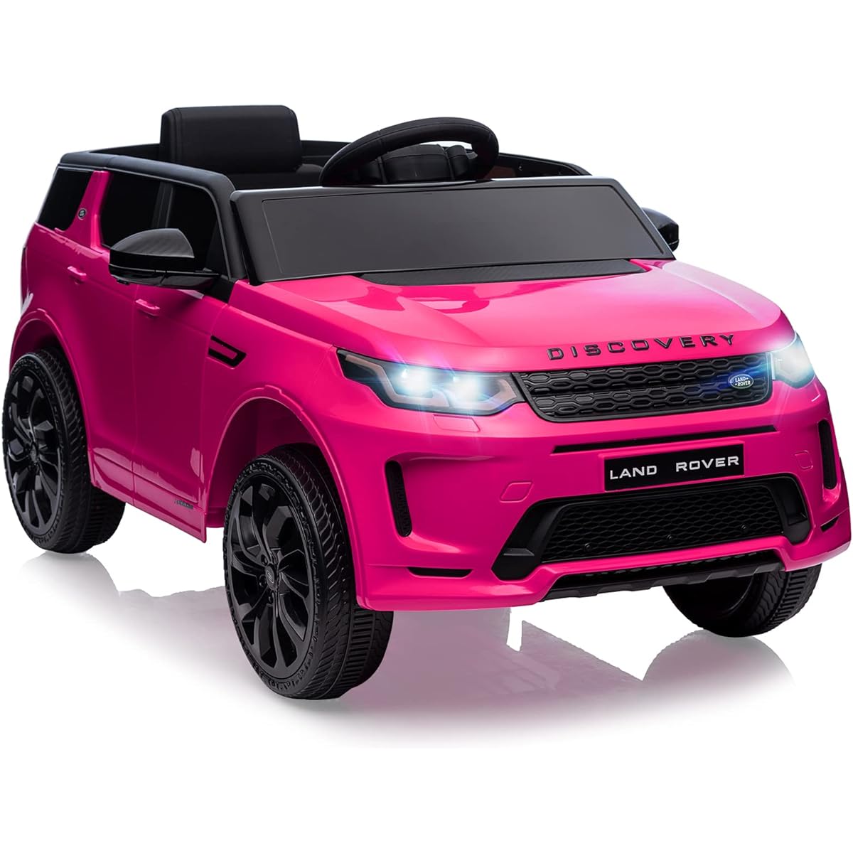JOINATRE 12V Licensed Land Rover Ride On Car Battery Powered Vehicle with Parent Remote Control LED Lights Horn Music Electric Car for Kids Birthday Gift Pink