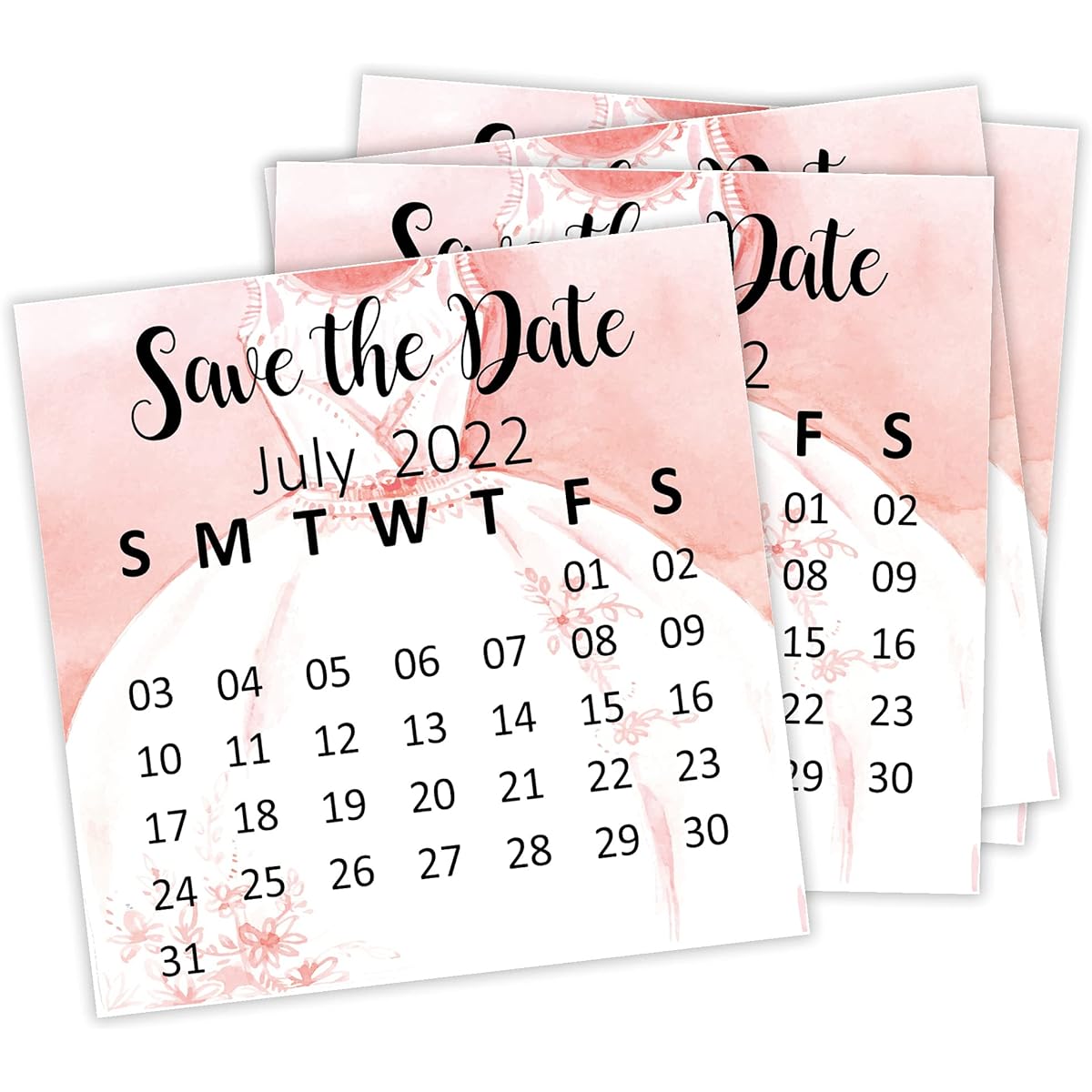 Bridesmaids Calendar Proposal Bridesmaids Save the Date July 2022 Gift Box Cards 20 Pieces (C007-JUL)