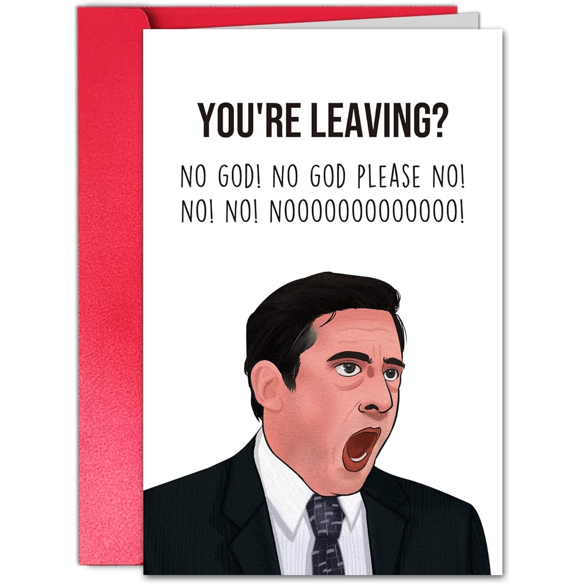 Fun Michael Scott Coworker Leaving Cards The Office Going Away Cards for Men and Women Farewell Cards for Him, Her, and Coworkers