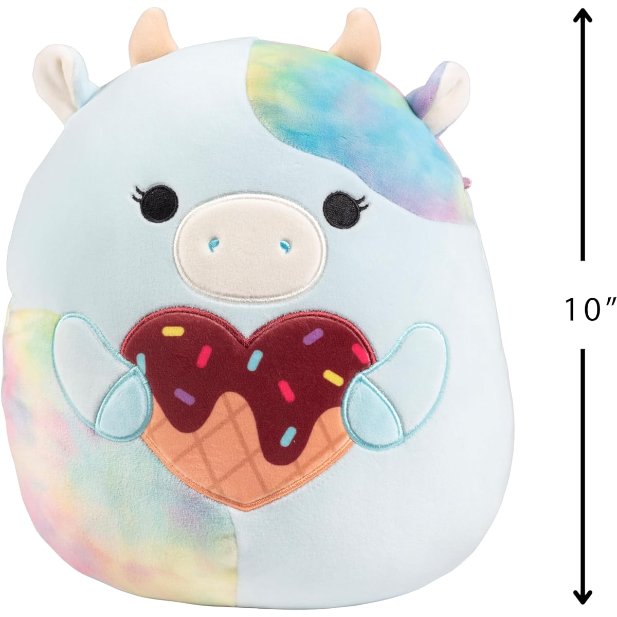 Squishmallows 10" Caedia The Blue Cow Valentine's Day Plush - Officially Licensed Kelly Toy - Collectible Soft & Squishy Stuffed Cow - Add to Your Team - Great Gift for Kids, Girls, Boys - 10"