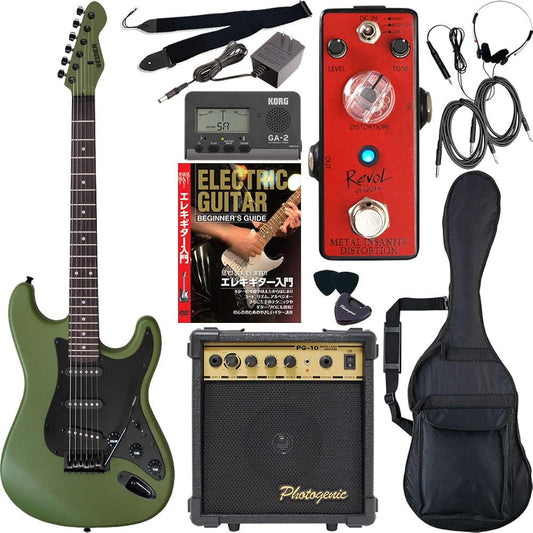 SELDER Electric Guitar Stratocaster Type ST-16/AMG Sakura Musical Instruments Original Revol effects Effector Introduction Set [Metal Distortion METAL INSANITY DISTORTION/EMD-01]