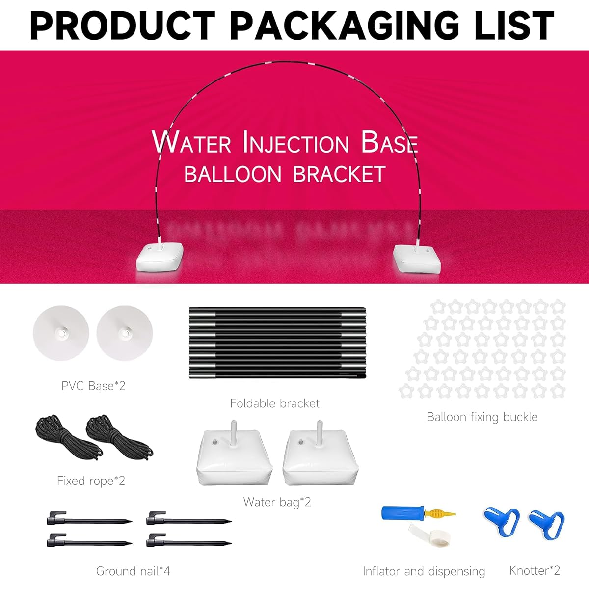 OFRAME STAND Balloon Arch Kit Balloon Arch Stand with Base 9' Height & 10' Wide with Fillable Base for Wedding Baby Shower Birthday Party Supplies Decorations (9x10') Black SF2423