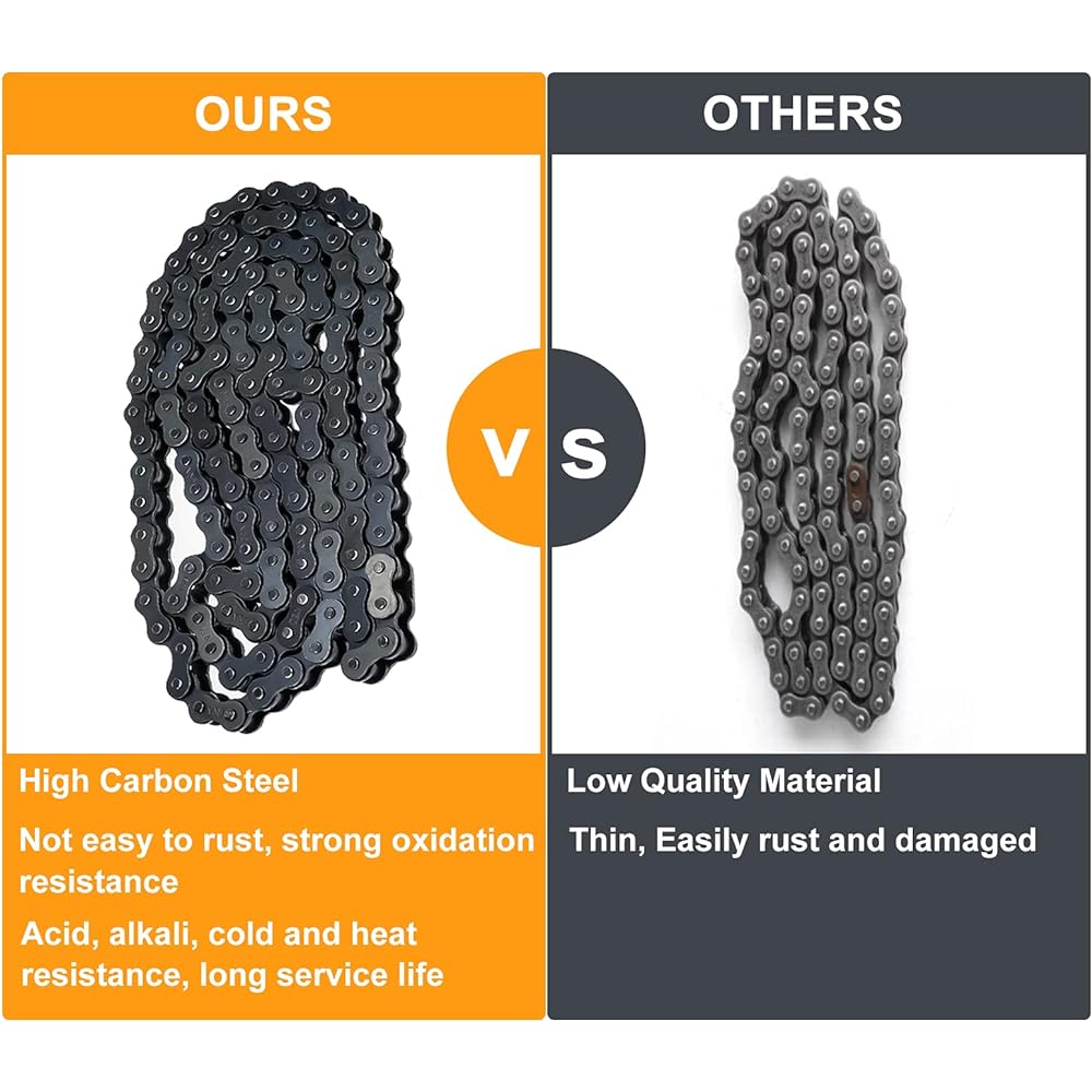 Toolly 420 Motorcycle Chain and Chain Breaker Standard Roller Chain 132 Links for 50cc 70cc 90cc 110cc 125cc Dirt Bike ATV Quad Go Kart Modification