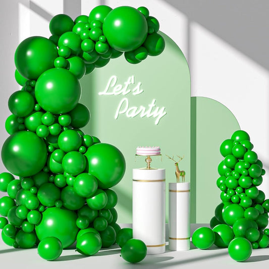 110pcs Green Balloons 18/12/10/5 inch Garland Kit Latex Balloons Different Size Pack for Birthday Halloween Graduation Baby Shower Father's Day Party Decorations